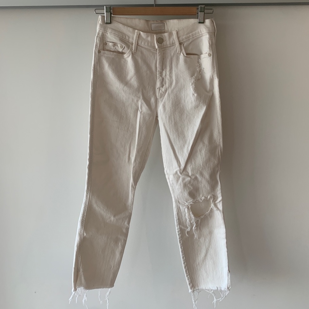 MOTHER White Cropped Jeans